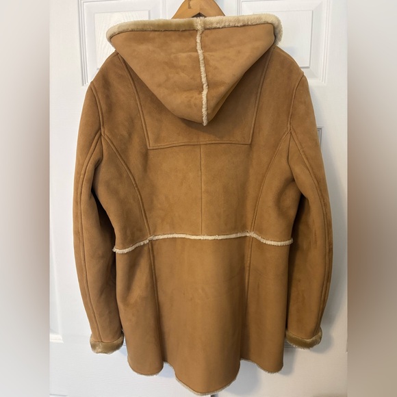 Vintage 90s Jones New York Faux Shearling Toggle Coat Penny Lane Boho Y2K Sherpa - Picture 3 of 13